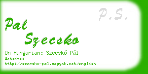 pal szecsko business card